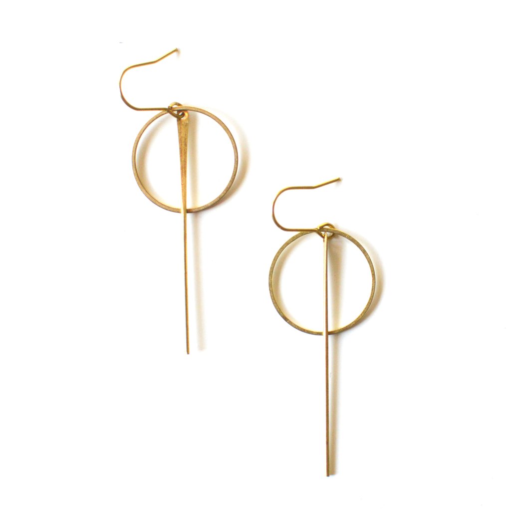 Brass Axis Earrings