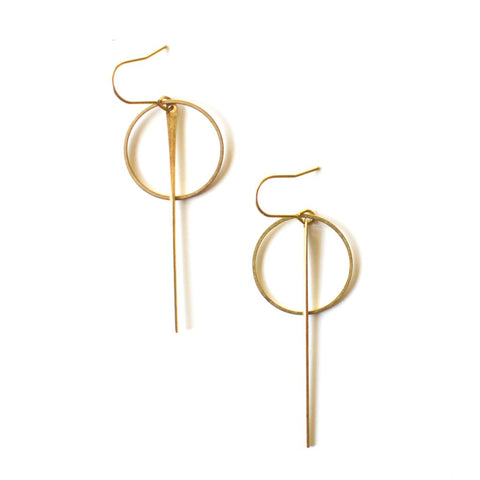E207 Brass Axis Earrings